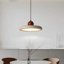 GobekUsa LED Pendant Lamp Wood Globe Round Yellow Stone Hanging Lights