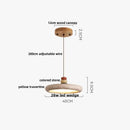 GobekUsa LED Pendant Lamp Wood Globe Round Yellow Stone Hanging Lights