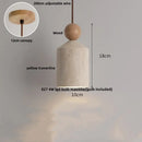 GobekUsa LED Pendant Lamp Wood Globe Round Yellow Stone Hanging Lights