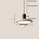 GobekUsa LED Pendant Lamp Wood Globe Round Yellow Stone Hanging Lights