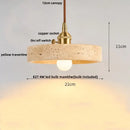 GobekUsa LED Pendant Lamp Yellow Travertine Japanese Style Adjustable Hanging Lights
