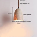 GobekUsa LED Pendant Lamp Yellow Travertine Japanese Style Adjustable Hanging Light