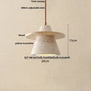 GobekUsa LED Pendant Lamp Yellow Travertine Japanese Style Adjustable Hanging Lights