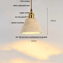 GobekUsa LED Pendant Lamp Yellow Travertine Japanese Style Adjustable Hanging Light