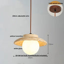 GobekUsa LED Pendant Lamp Yellow Travertine Japanese Style Adjustable Hanging Lights
