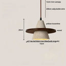 GobekUsa LED Pendant Lamp Yellow Travertine Stone Wood Nordic Modern Hanging Light