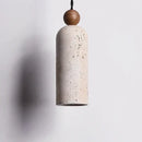 GobekUsa LED Pendant Lamp Yellow Travertine Wood Hanging Light Fixture Luminaire