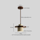 GobekUsa LED Pendant Lamp Yellow Travertine Wood Nordic Minimalism Hanging Light