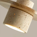 GobekUsa LED Pendant Lamp Yellow Travertine Wood Nordic Minimalism Hanging Light