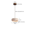 GobekUsa LED Pendant Lamp Yellow Travertine Wood Nordic Minimalism Hanging Light