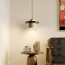 GobekUsa LED Pendant Lamp Yellow Travertine Wood Nordic Minimalism Hanging Light
