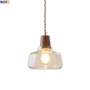 GobekUsa LED Pendant Lamps for Modern Home Decor - Walnut Glass Hanging Light Fixtures