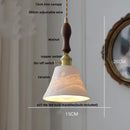 GobekUsa LED Pendant Light Fixture Walnut Wood Ceramic Knob Switch Hanging Lamp
