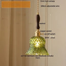 GobekUsa LED Pendant Light Fixture with Copper Socket & Green Glass, Modern Nordic Lamp