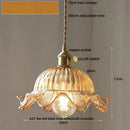 GobekUsa LED Pendant Light Fixture with Copper Socket & Green Glass, Modern Nordic Lamp