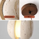 GobekUsa LED Pendant Light Fixture Yellow Travertine Adjustable Hanging Lamp