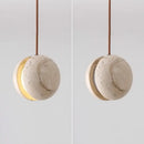 GobekUsa LED Pendant Light Fixture Yellow Travertine Adjustable Hanging Lamp