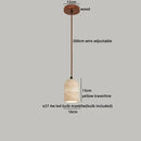 GobekUsa LED Pendant Light Fixture Yellow Travertine Adjustable Hanging Lamp