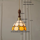 GobekUsa LED Pendant Light: Japan Style White Glass, Copper Socket, Walnut Wood Lamp
