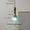 GobekUsa LED Pendant Light: Japan Style White Glass, Copper Socket, Walnut Wood Lamp