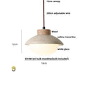 GobekUsa LED Pendant Light: Japanese Style, Yellow Travertine Wood, Adjustable Hanging Lamp.