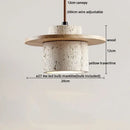 GobekUsa LED Pendant Light: Japanese Style, Yellow Travertine Wood, Adjustable Hanging Lamp
