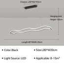 GobekUsa LED Pendant Light: Modern Aluminum Line Shapes Chandelier