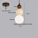 GobekUsa LED Pendant Light: Modern Nordic Wood Canopy Yellow Travertine Luminaire