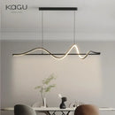 GobekUsa LED Pendant Light - Modern White/Black Long Line for Home, Restaurant, Office