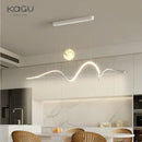 GobekUsa LED Pendant Light - Modern White/Black Long Line for Home, Restaurant, Office