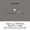 GobekUsa LED Pendant Light - Modern White/Black Long Line for Home, Restaurant, Office