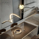 GobekUsa LED Pendant Light - Modern White/Black Long Line for Home, Restaurant, Office