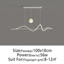 GobekUsa LED Pendant Light - Modern White/Black Long Line for Home, Restaurant, Office