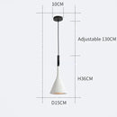 Modern matte black & blue led pendant light living room conical shade by Decorbites