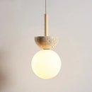 GobekUsa LED Pendant Light Stone Wood Glass Nordic Modern Hang Lamp