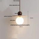 GobekUsa LED Pendant Light Stone Wood Glass Nordic Modern Hang Lamp