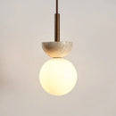 GobekUsa LED Pendant Light Stone Wood Glass Nordic Modern Hang Lamp