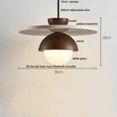 GobekUsa LED Pendant Light Stone Wood Glass Nordic Modern Hang Lamp