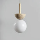 GobekUsa LED Pendant Light Stone Wood Glass Nordic Modern Hang Lamp