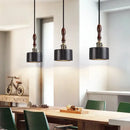 GobekUsa LED Pendant Lights Black Travertine Table Hanging Lamp for Bedroom Living Dining Room