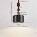 GobekUsa LED Pendant Lights Black Travertine Table Hanging Lamp for Bedroom Living Dining Room