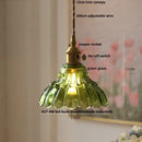 GobekUsa LED Pendant Lights Green Glass Copper Socket with Walnut Wood - Nordic Modern