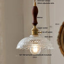 GobekUsa LED Pendant Lights Green Glass Copper Socket with Walnut Wood - Nordic Modern