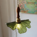 GobekUsa LED Pendant Lights Green Glass Copper Socket with Walnut Wood - Nordic Modern