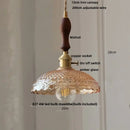 GobekUsa LED Pendant Lights Green Glass Copper Socket with Walnut Wood - Nordic Modern
