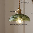 GobekUsa LED Pendant Lights Green Glass Copper Socket with Walnut Wood - Nordic Modern