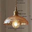 GobekUsa LED Pendant Lights Green Glass Copper Socket with Walnut Wood - Nordic Modern