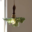 GobekUsa LED Pendant Lights Green Glass Copper Socket with Walnut Wood - Nordic Modern