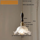 GobekUsa LED Pendant Lights with Blue Glass & Brass Knob Switch for Modern Home Decor
