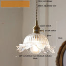 GobekUsa LED Pendant Lights with Blue Glass & Brass Knob Switch for Modern Home Decor